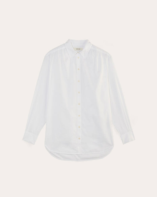 The Gathered Shirt in Silky Cotton | White