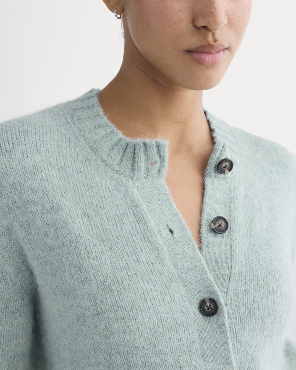 The Crew Cardigan in Alpaca | Heather Gray Mist