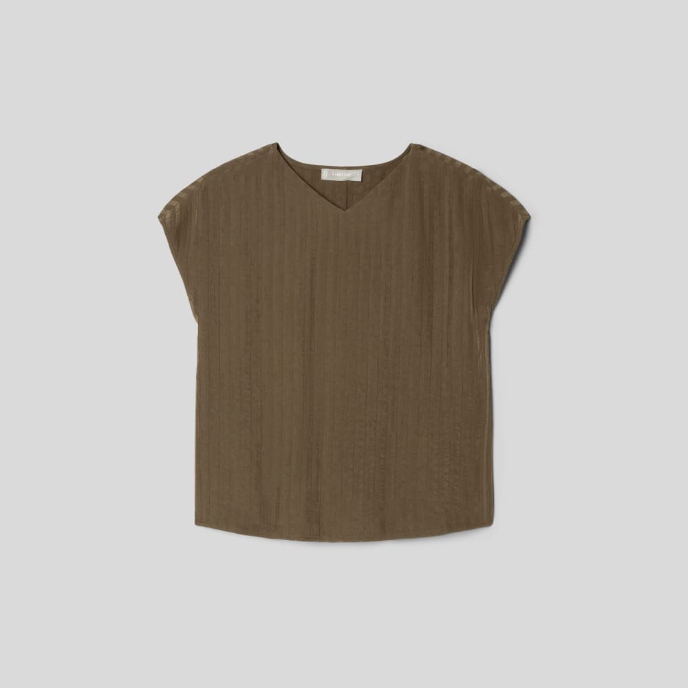The City Stripe V-Neck Top | Beech