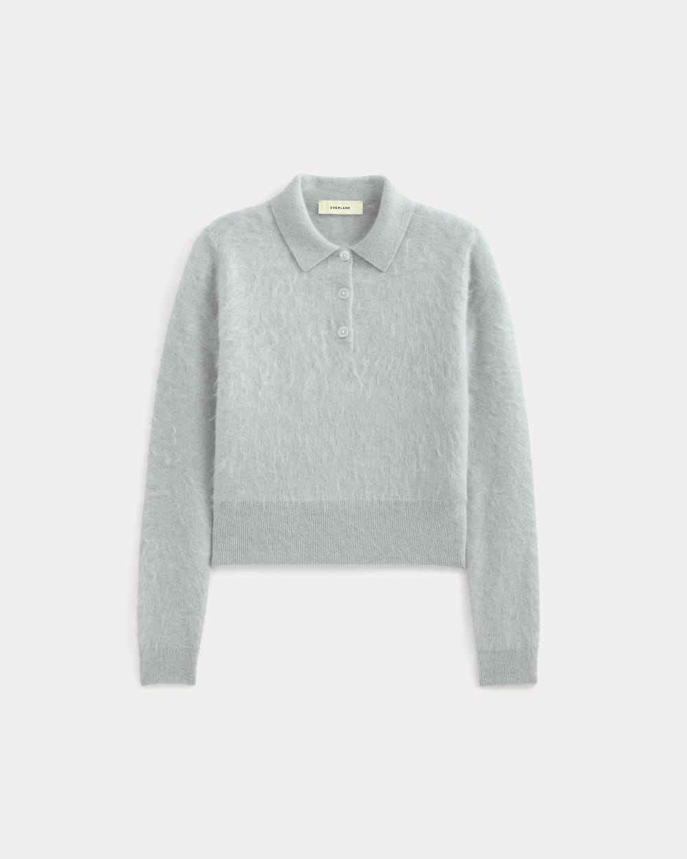 Lush Cashmere Cropped Polo Sweater | Sanderling Gray