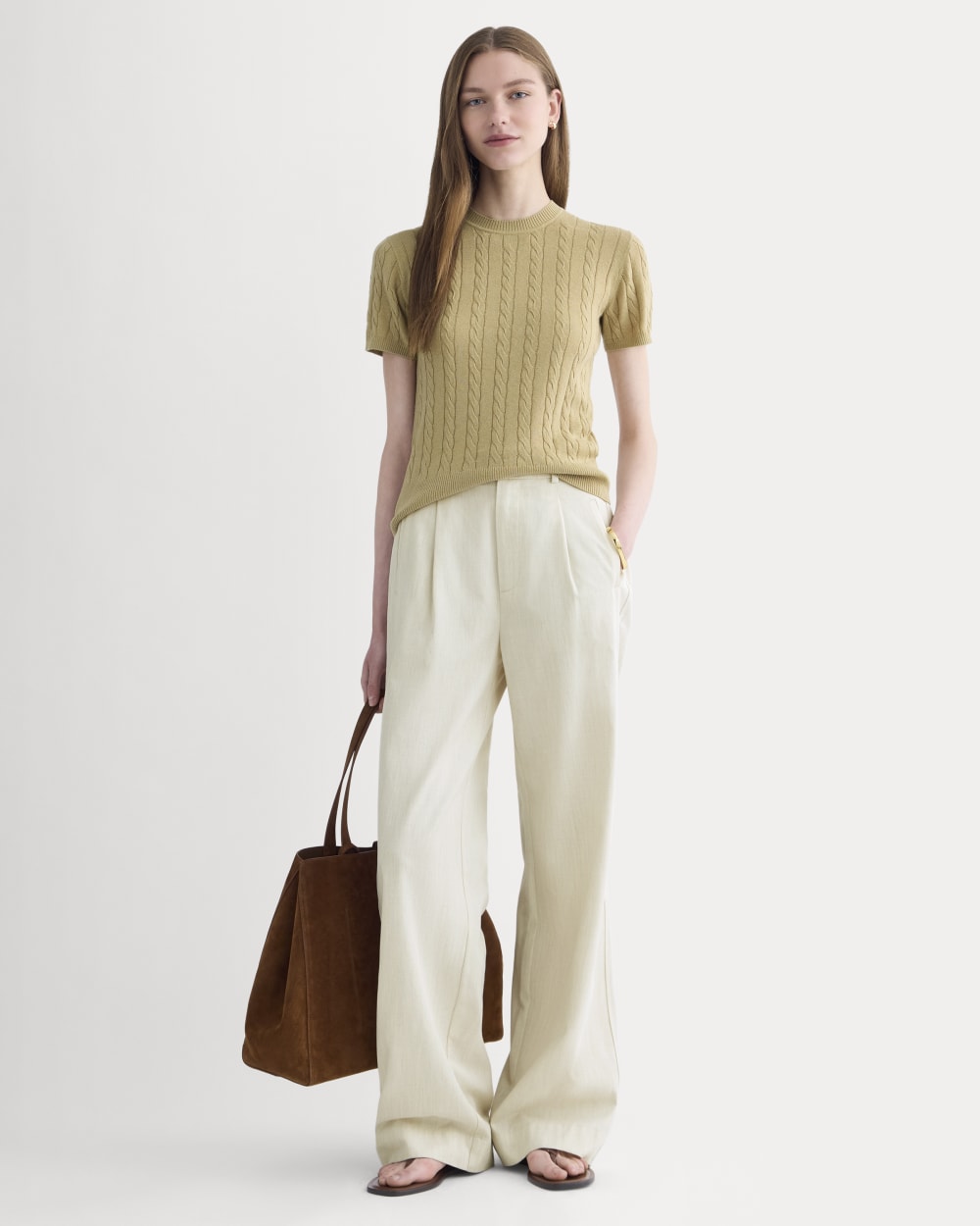 The Cable Crew in Cotton Cashmere | Classic Khaki