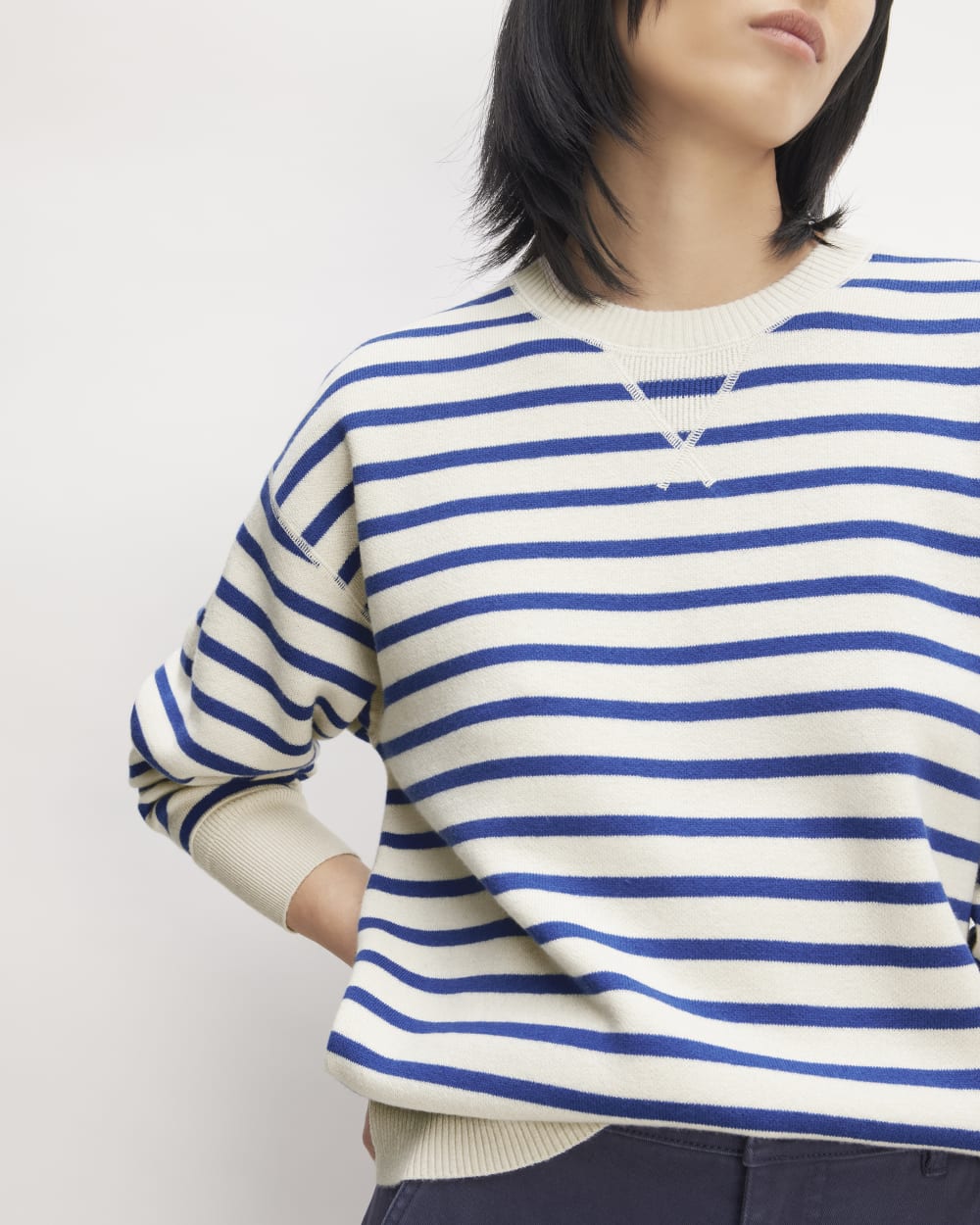 The Cotton-Merino Sweatshirt | Canvas / Lapis Blue