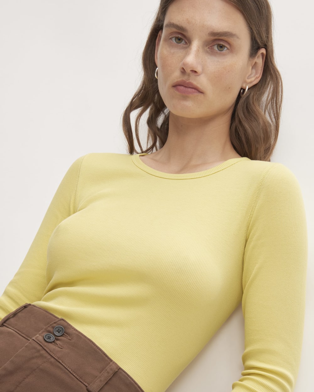 The Luxe Rib Long-Sleeve Crew | Raffia