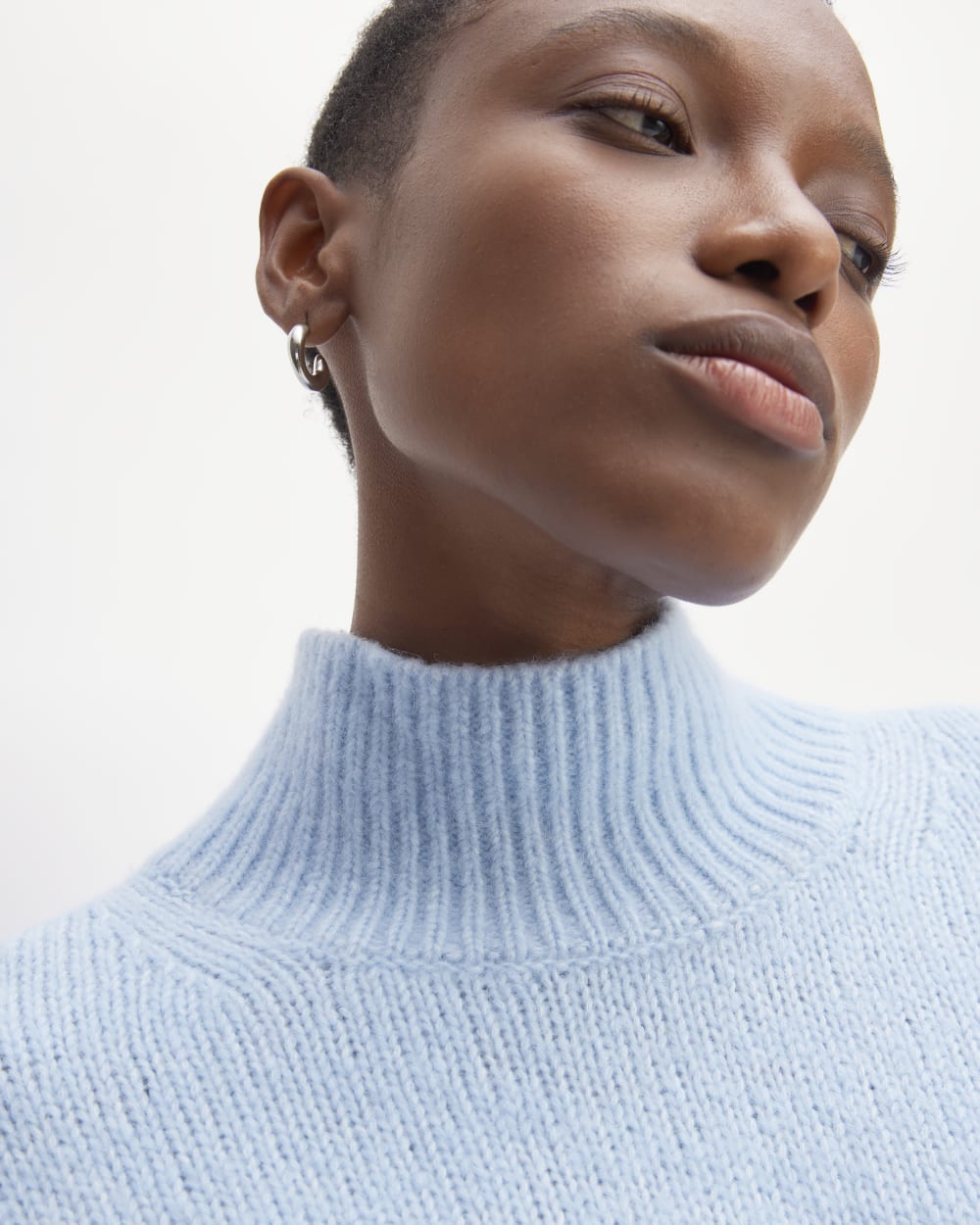 The Cloud Oversized Turtleneck | Chambray Blue