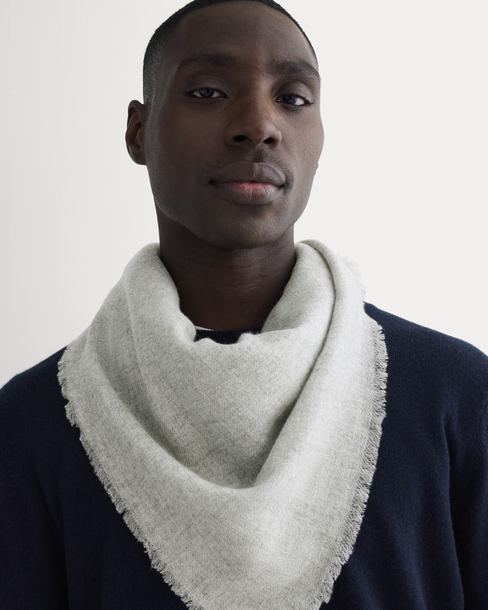 The Cashmere Feather Scarf | Heathered Grey