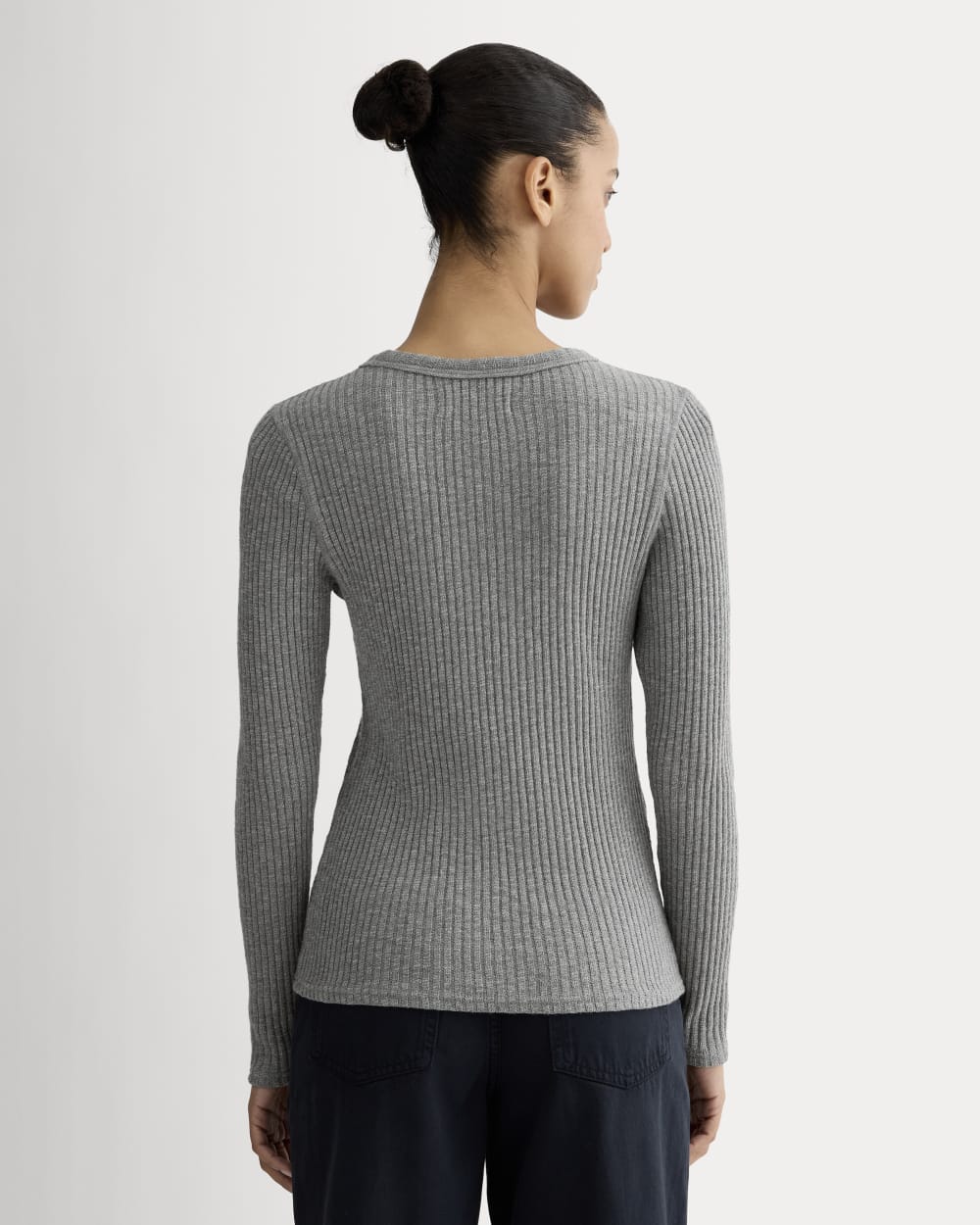 The Cozy Rib Long-Sleeve Tee | Mid Heather Grey