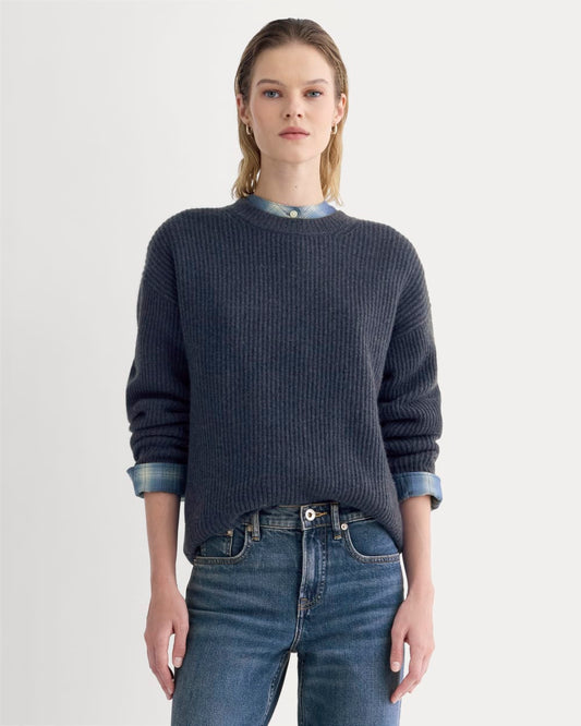 The Cocoon Crew in Wool Cashmere | Indigo