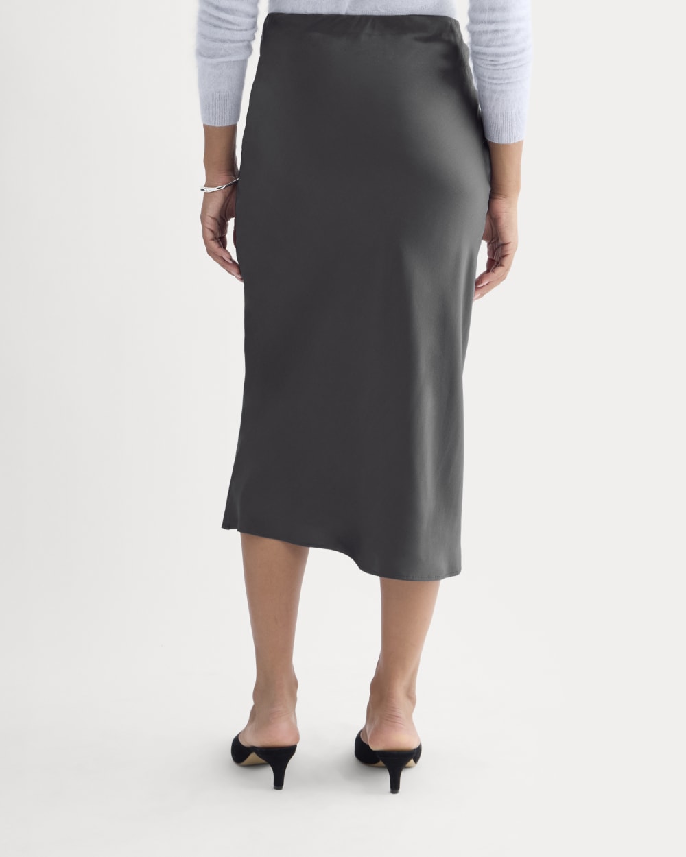 Slip Skirt in Silk Charmeuse | Graphite