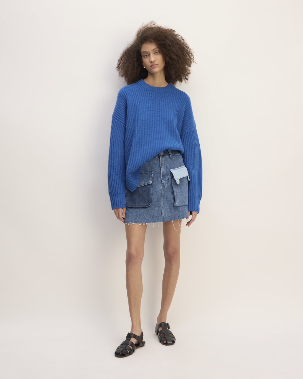 The Everlane x Marques' Almeida Oversized Cashmere Crew | Lapis Blue