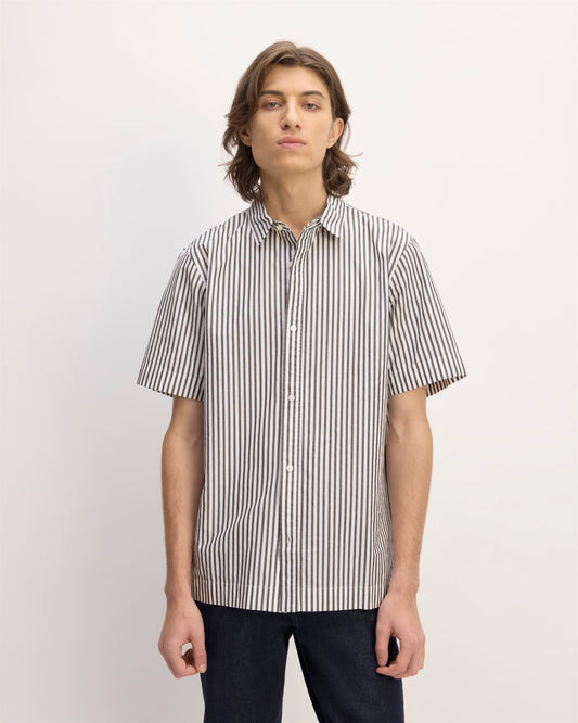 The Supima® Short-Sleeve Poplin Shirt | Optic White / Black