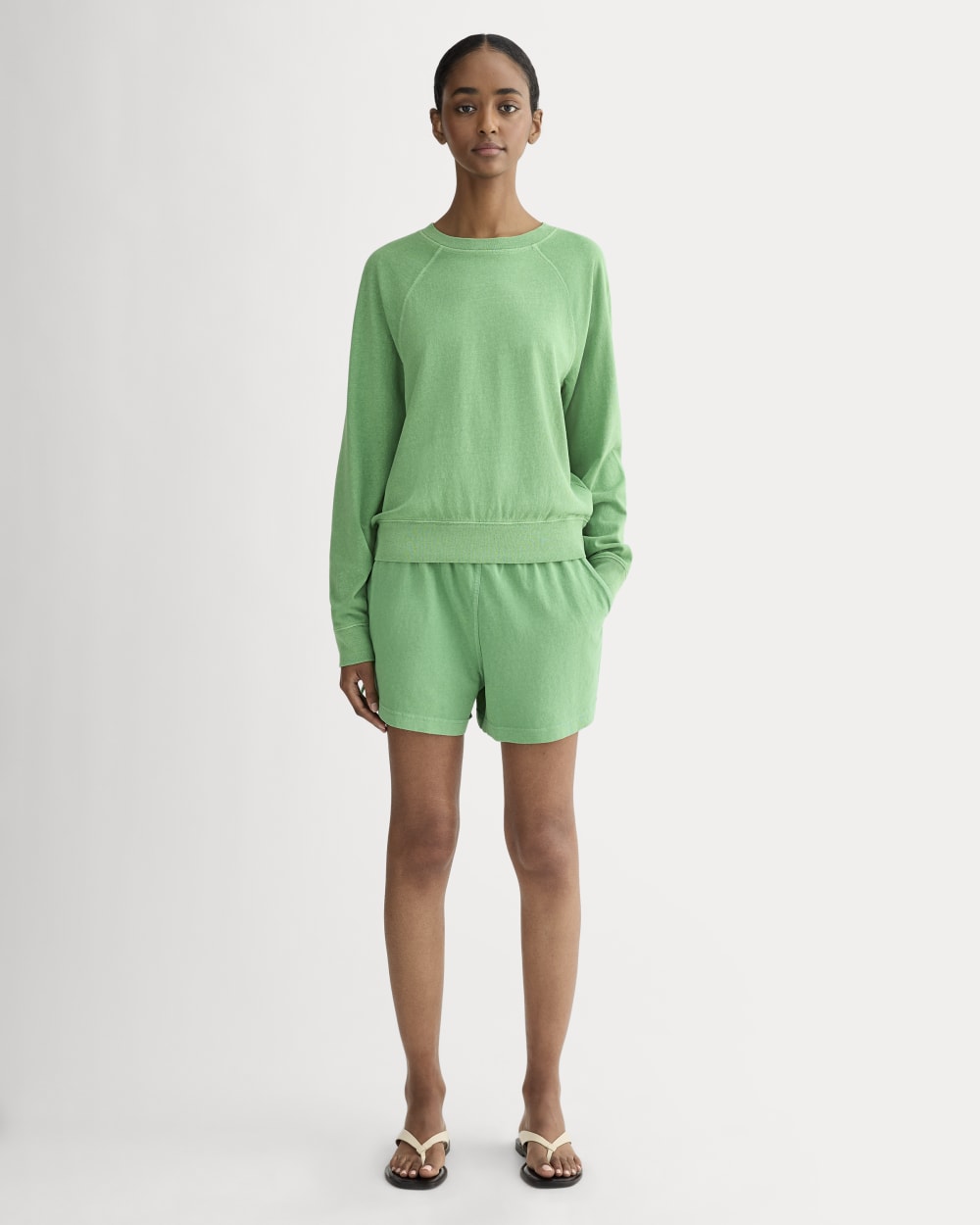 The Off-Duty Long-Sleeve Tee | Green Garment Dye