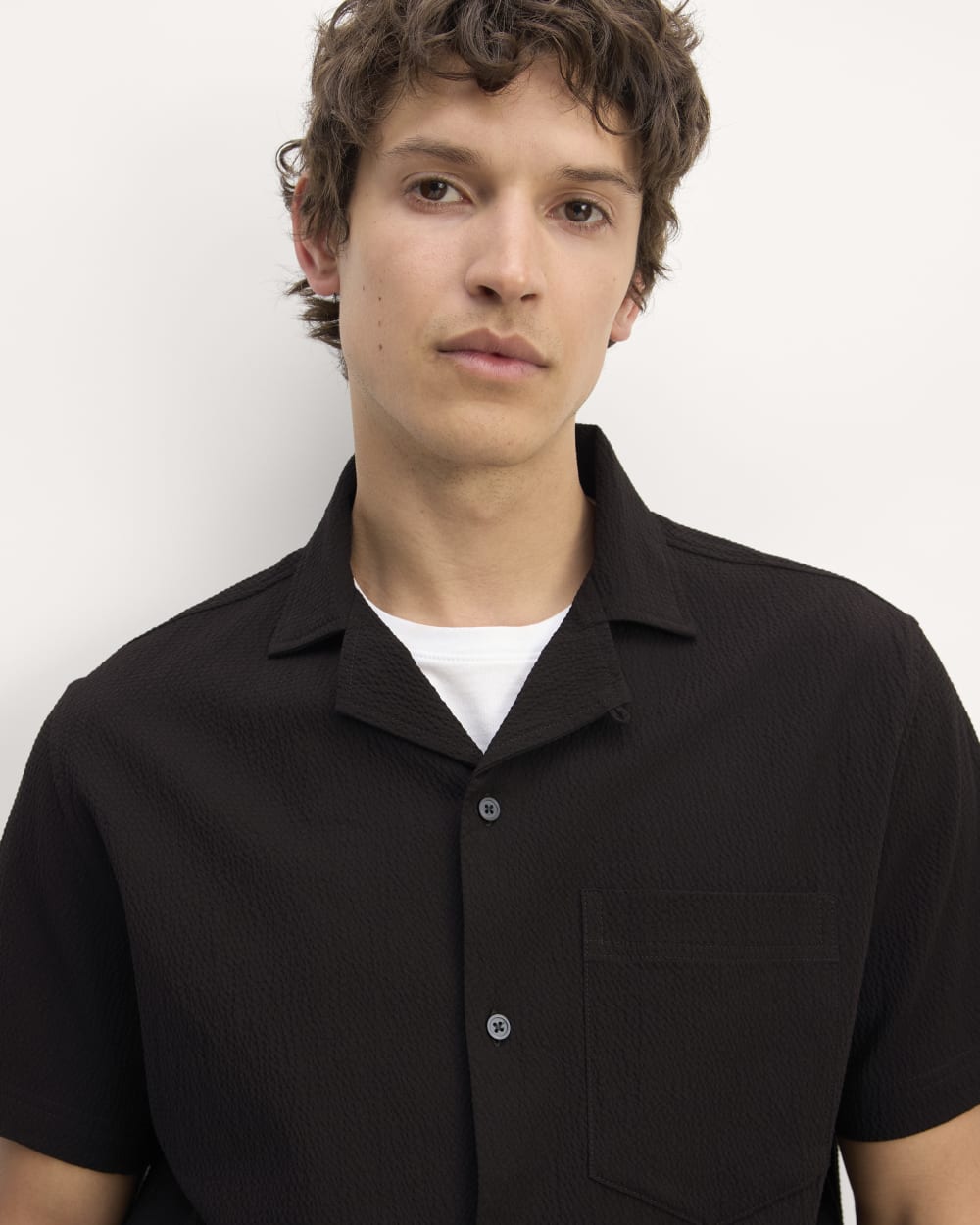 The Seersucker Short-Sleeve Shirt | Black