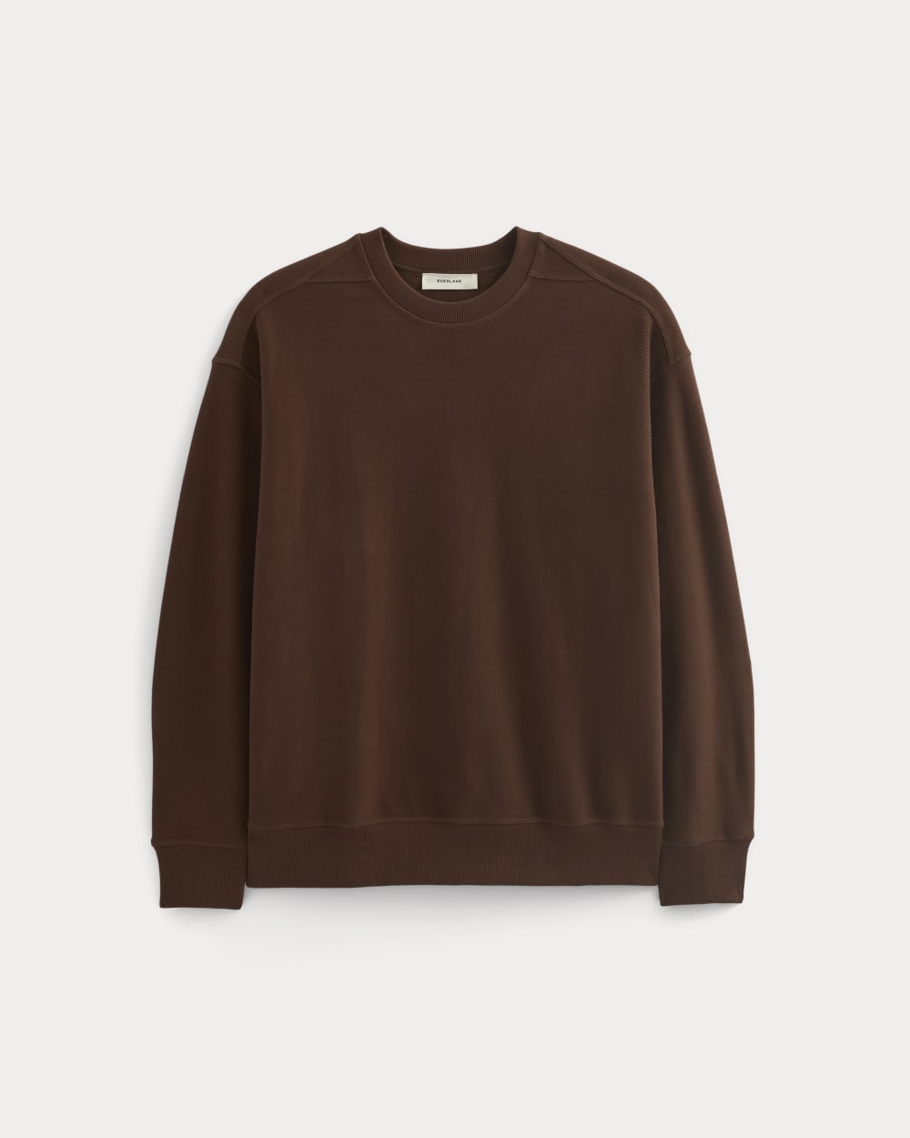 Twill Terry Jacquard Crew Sweatshirt | Dark Mahogany