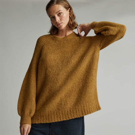 The SuperFuzz Alpaca Oversized Crew | Dijon