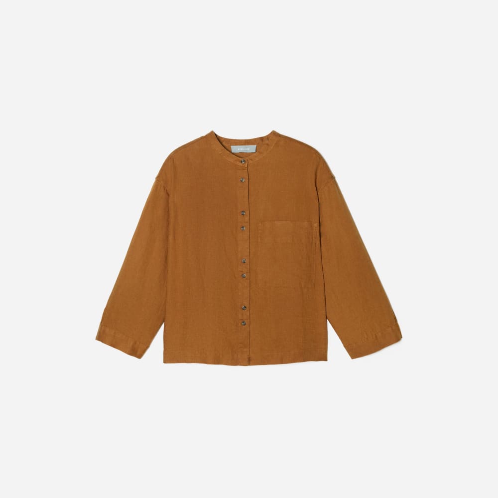 The Linen Billow Blouse | Tawny Brown