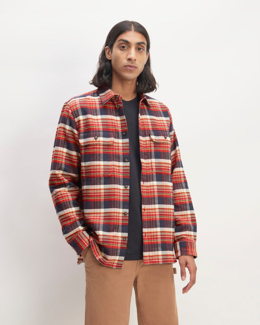 The Heavyweight Overshirt | Uniform | True Navy / Haute Red / Honey