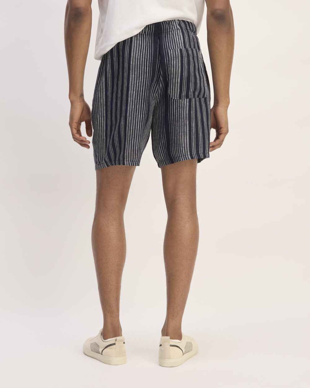 The Linen Easy Short | Navy / Bone