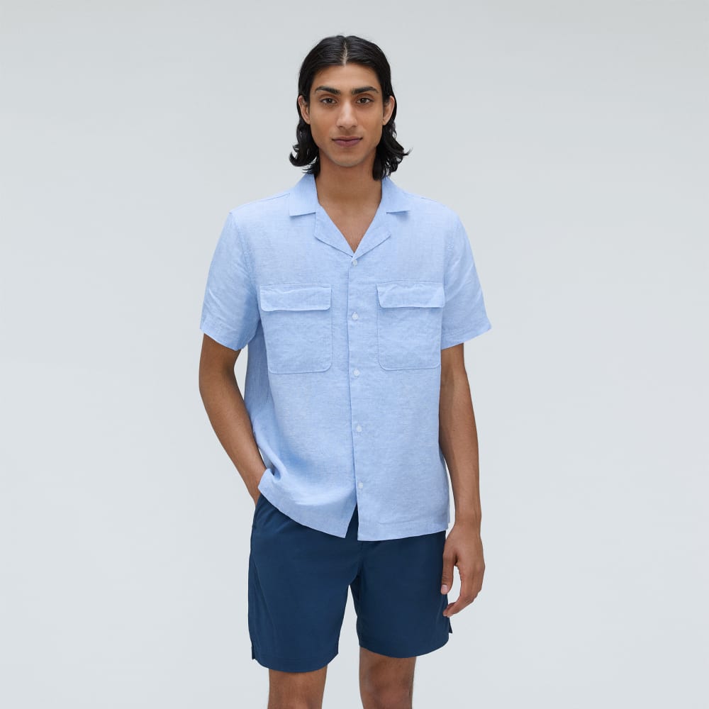 The Resort Shirt in Linen | Light Blue