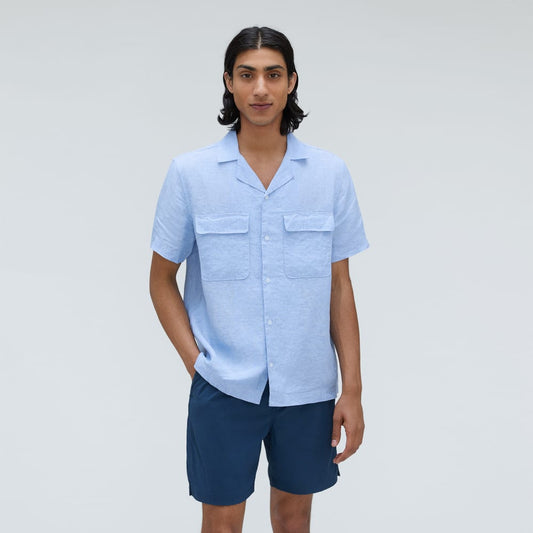 The Resort Shirt in Linen | Light Blue