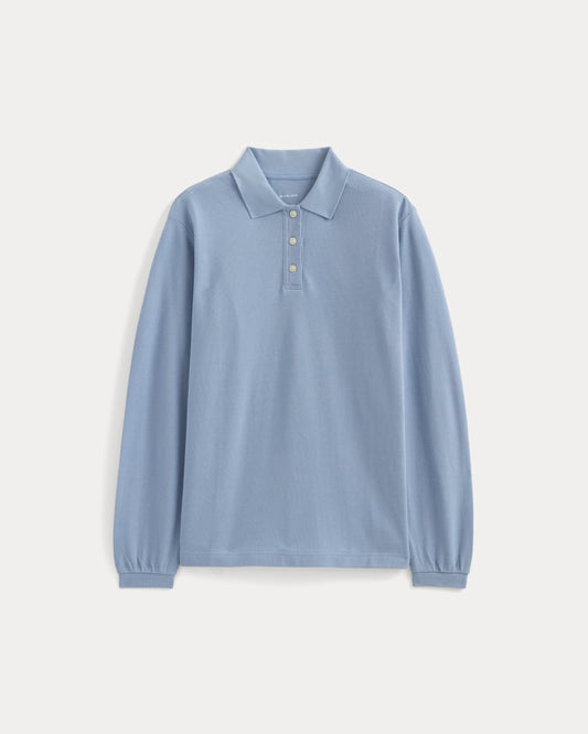 Oversized Pique Polo | Soft Blue