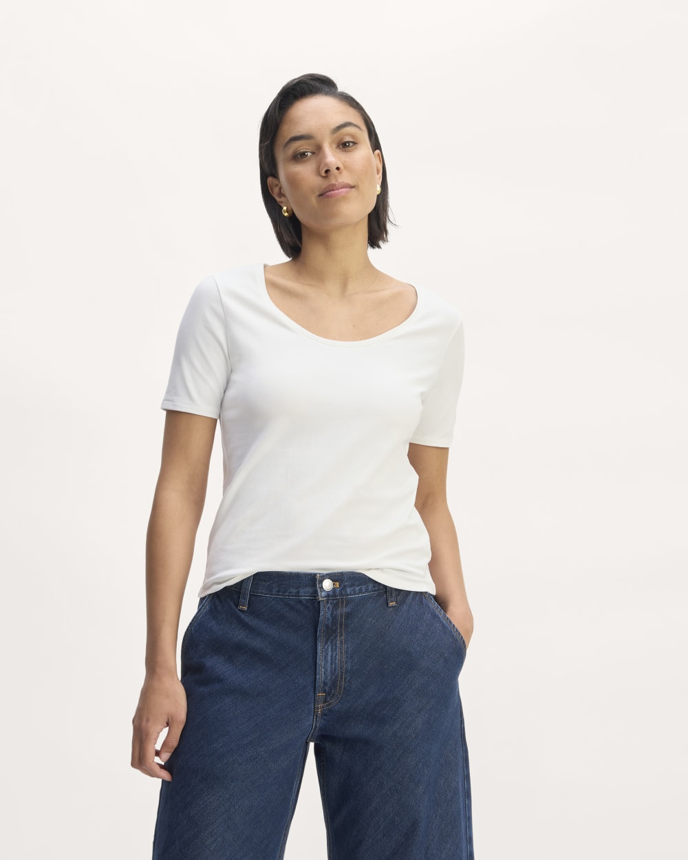 The Form Scoop-Neck Tee | White