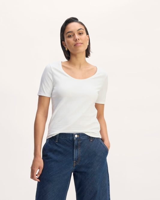 The Form Scoop-Neck Tee | White