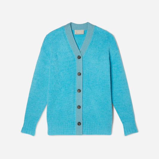 The SuperFuzz Alpaca Oversized Cardigan | Blue Atoll