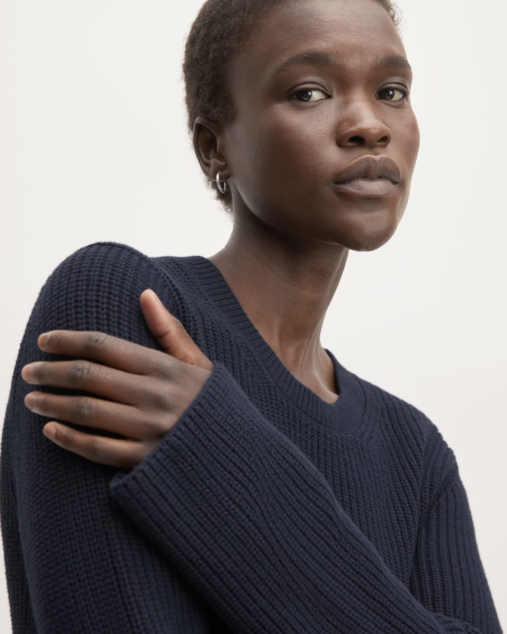 The Organic Cotton Slim Crew Sweater | Navy