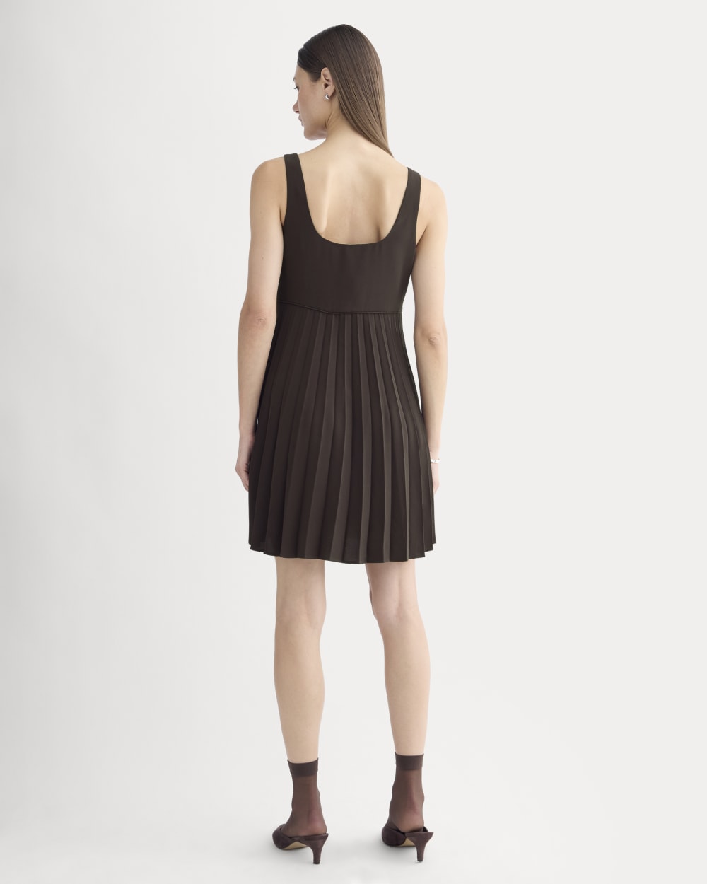 Drapey Crepe Mini Dress | Dark Chocolate
