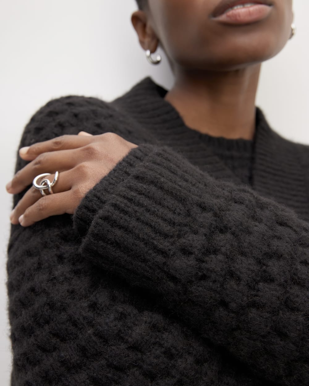 The Cloud Oversized Textured Cardigan | Black