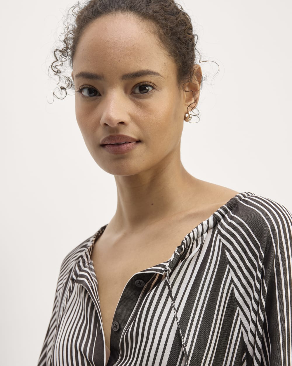 The TENCEL™ Gathered Maxi Dress | Black / Bone