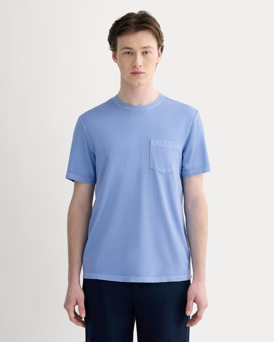 The Essential Organic Garment-Dyed Crew | Granada Sky Blue Garment Dye
