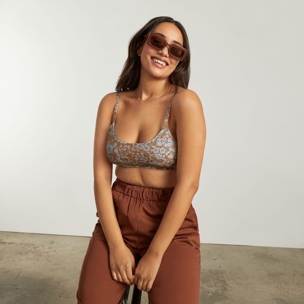 The Scoop-Neck Bikini Top | Honey Floral