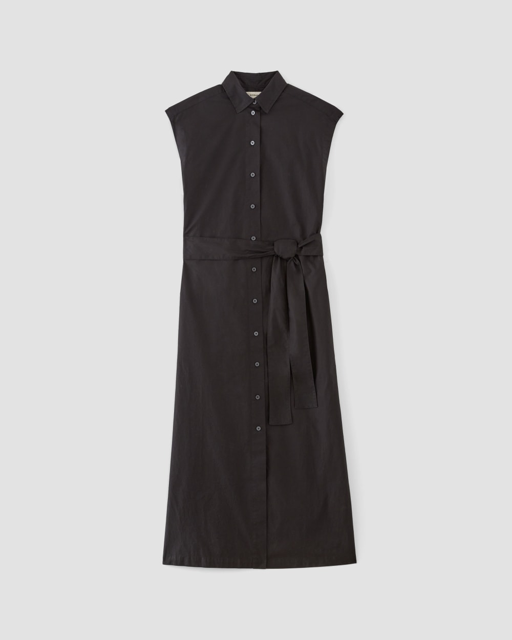 The Supima® Cotton Short-Sleeve Shirt Dress | Black