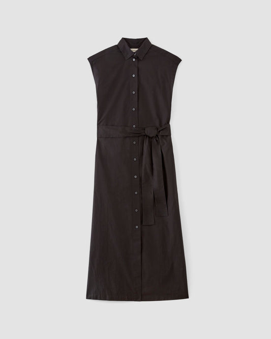 The Supima® Cotton Short-Sleeve Shirt Dress | Black