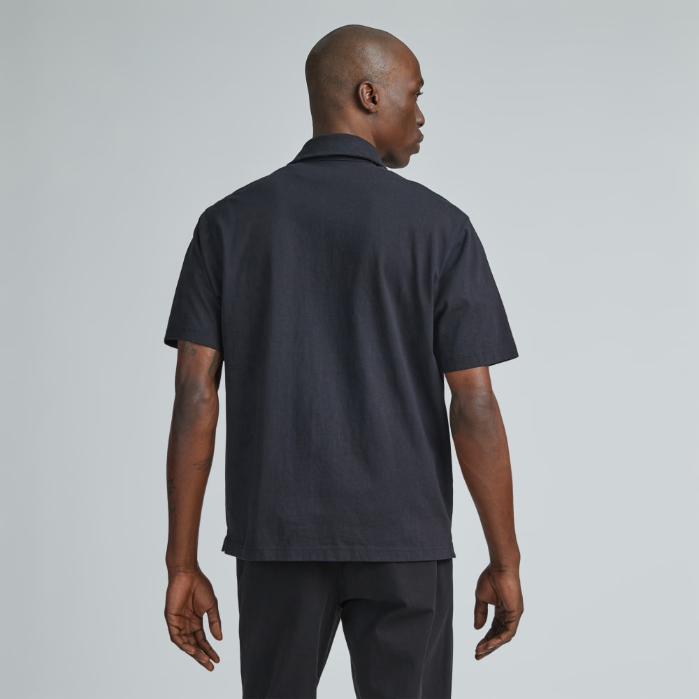 The Premium Weight Relaxed Polo | Black