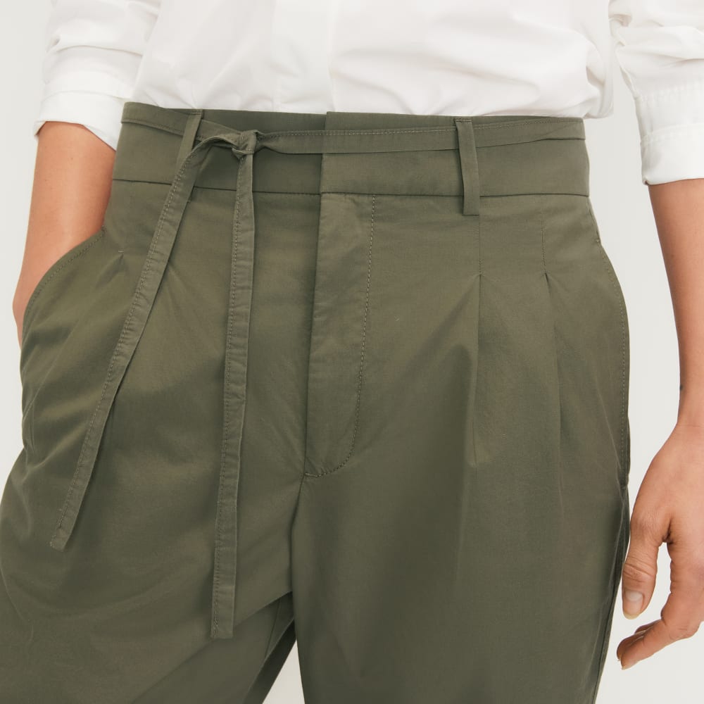 The Poplin Pleated Taper Pant | Kalamata