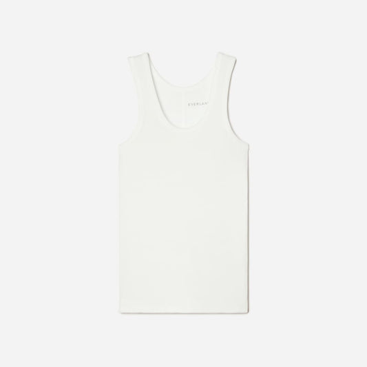 The Pima Micro-Rib U-neck Tank | White