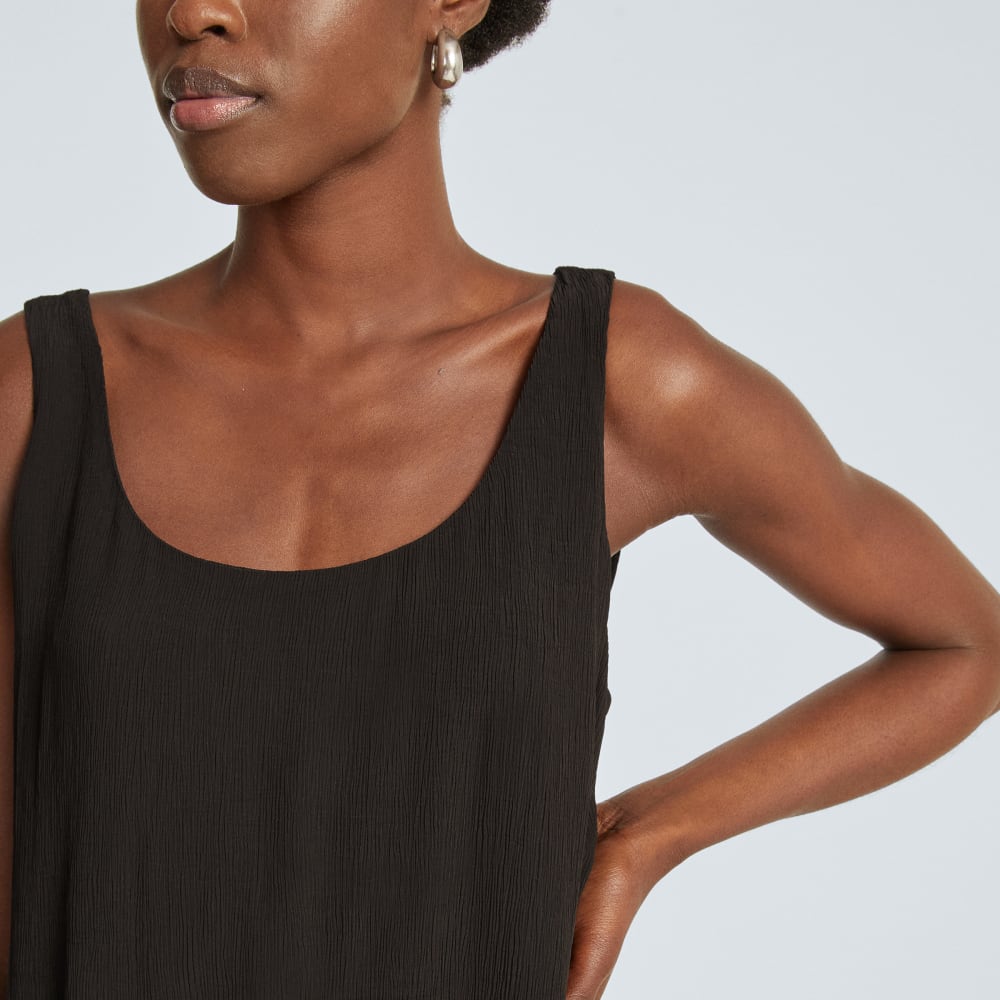 The Naia™ Ripple Tank Dress | Black