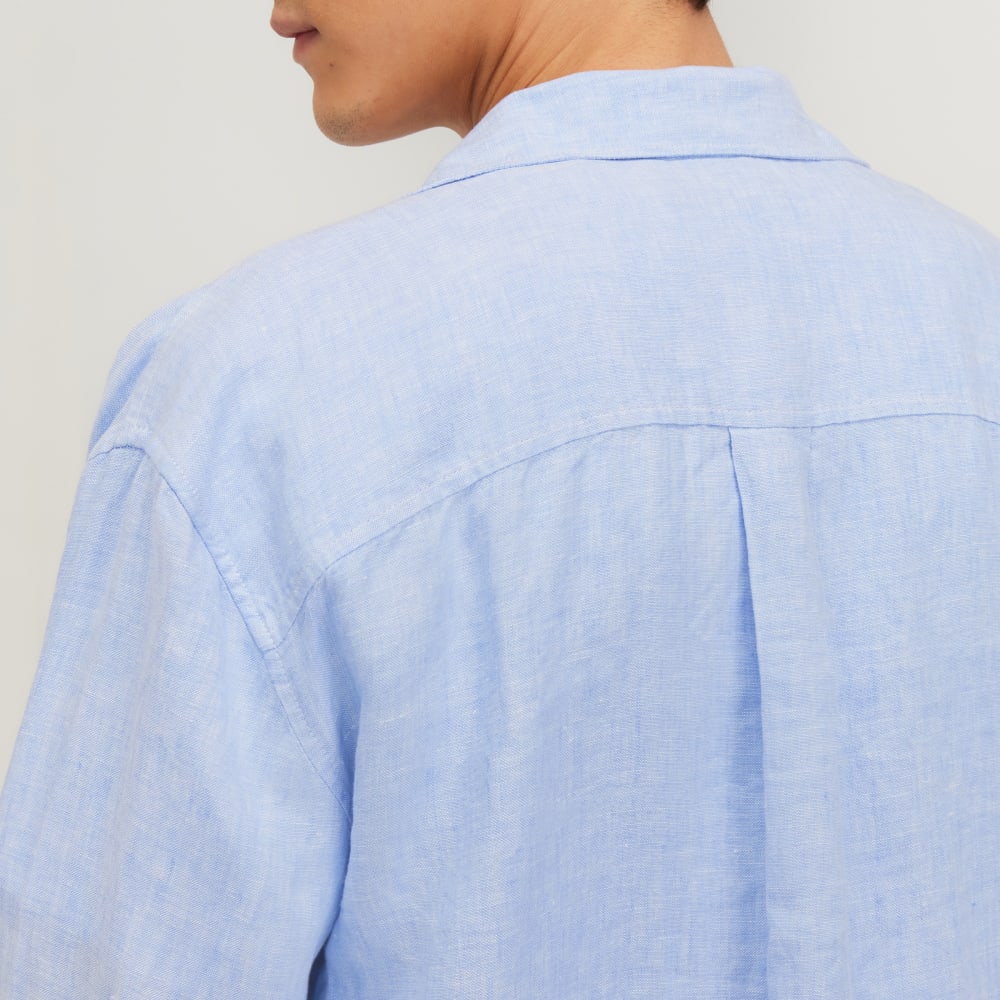 The Relaxed Linen Long-Sleeve Shirt | Light Blue