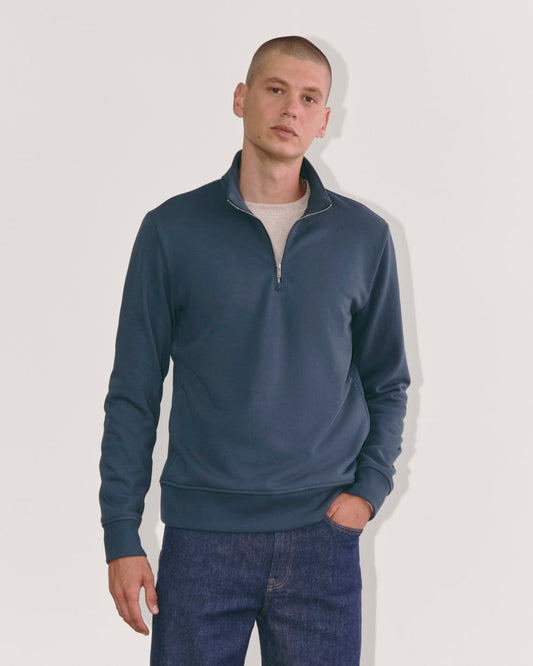 The Off-Duty Terry Quarter-Zip | Midnight Navy