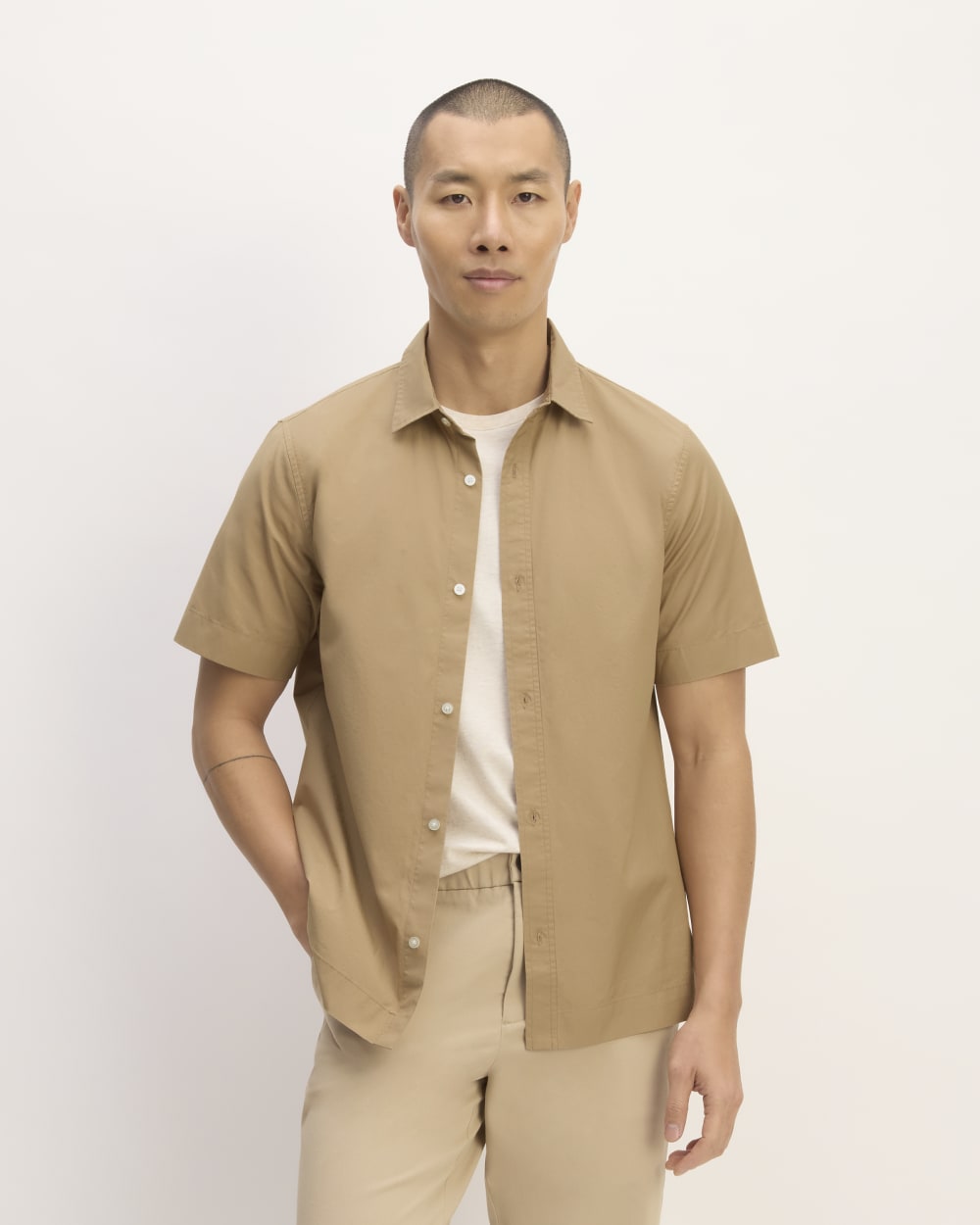 The Supima® Short-Sleeve Poplin Shirt | Tiger's Eye