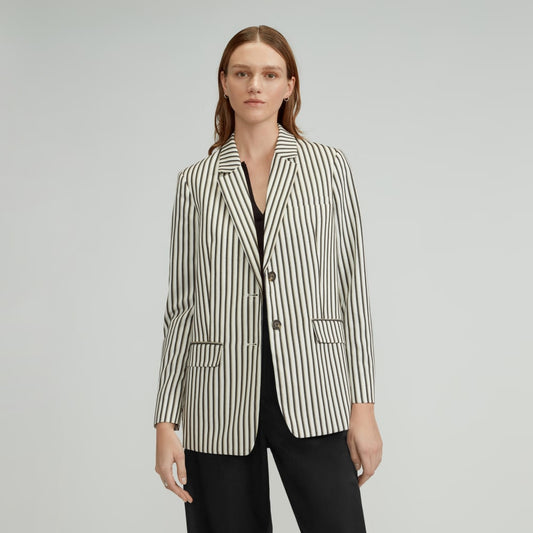 The Oversized Blazer in Buttersmooth | Ombre Stripe