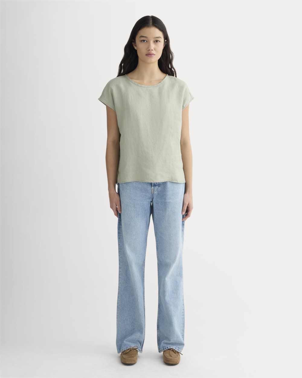 The Muscle Top in Linen | Seagrass