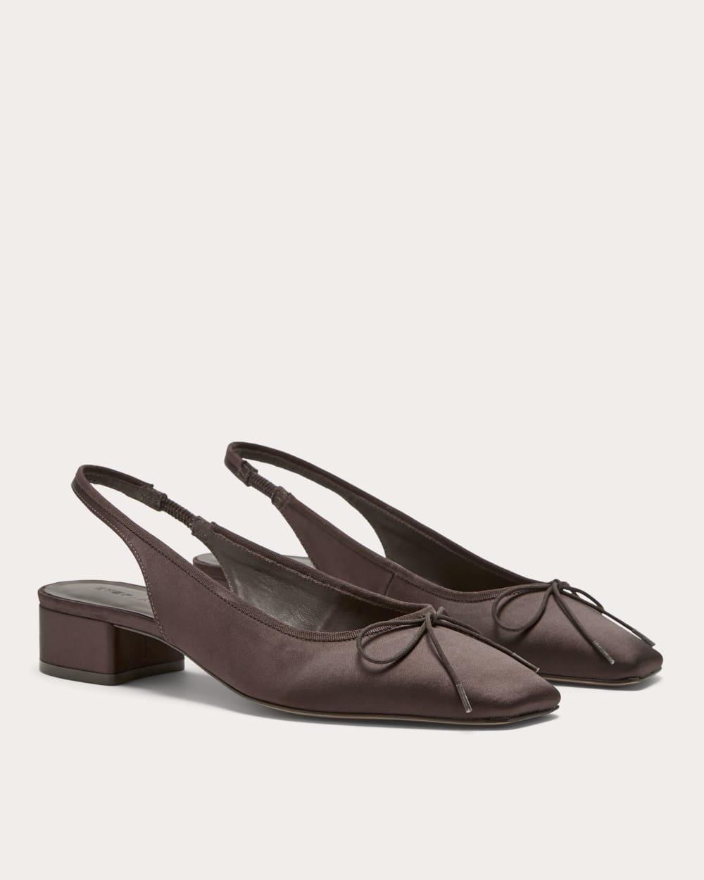 The Ballet Slingback Heel | Deep Brown Satin