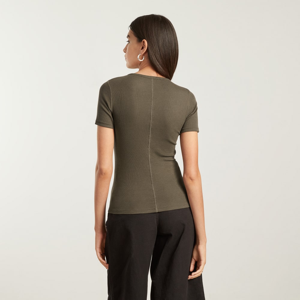 The Pima Micro-Rib Crew Tee | Beech
