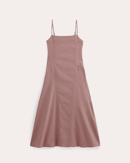 The Seamed Dress in Stretch Linen | Rose Dusk