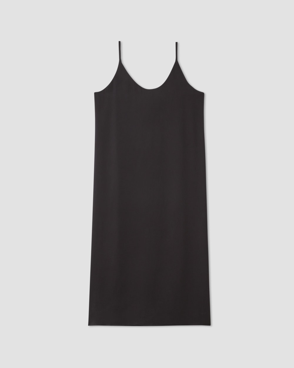 The Hammered Satin Slip Dress | Black
