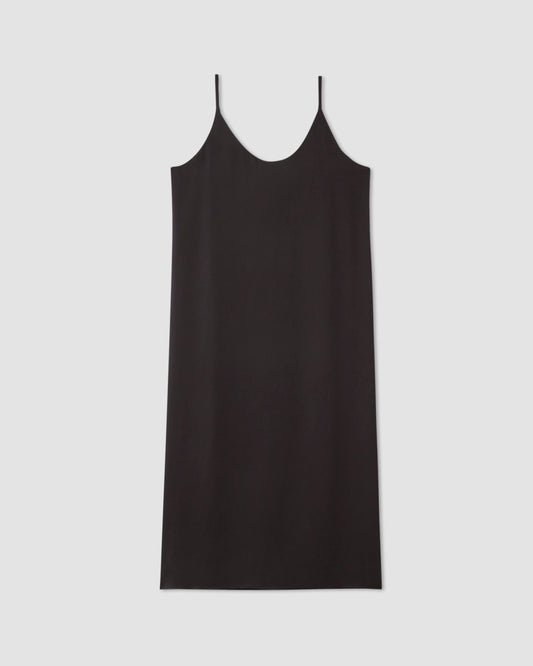The Hammered Satin Slip Dress | Black