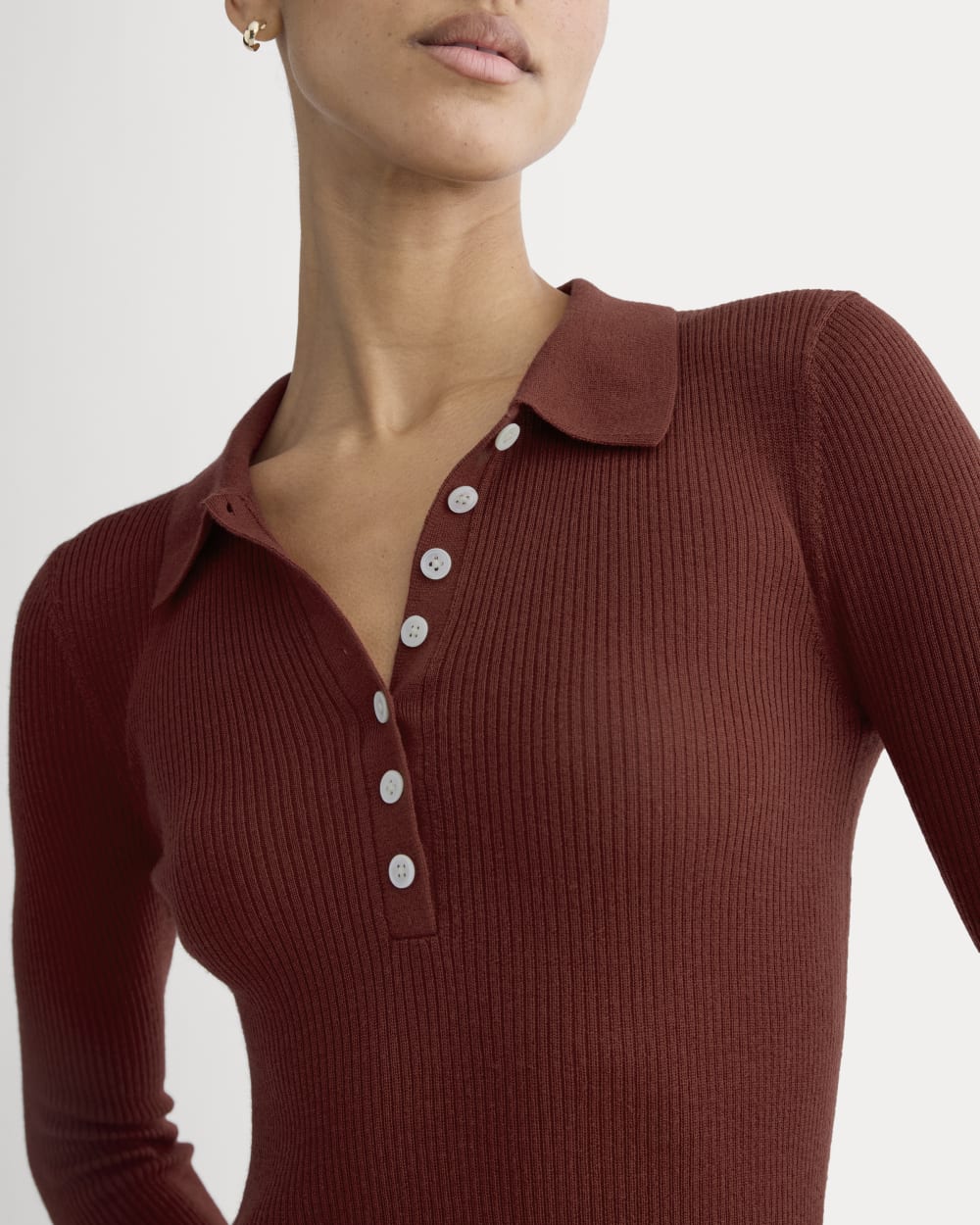 The Polo in Ultrasoft Merino | Merlot